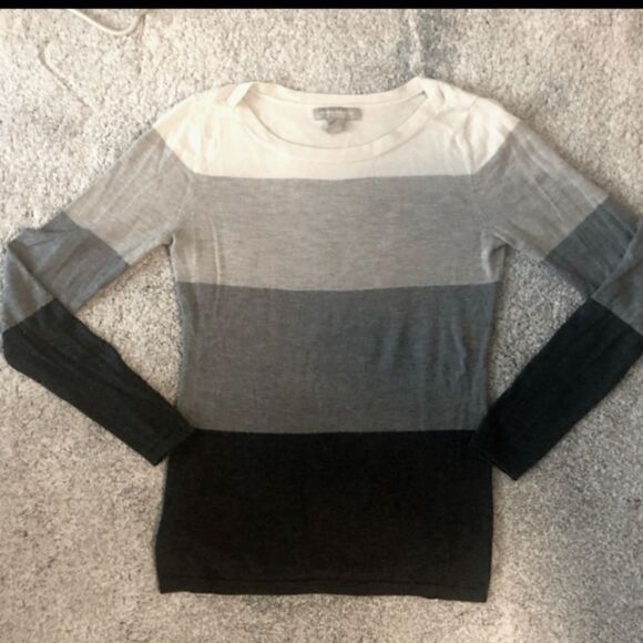Banana Republic Colorblocked Merino Wool Blend Boatneck Sweater - Picture 1 of 5